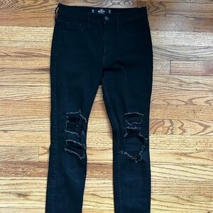 Hollister Black Distressed Skinny Jeans